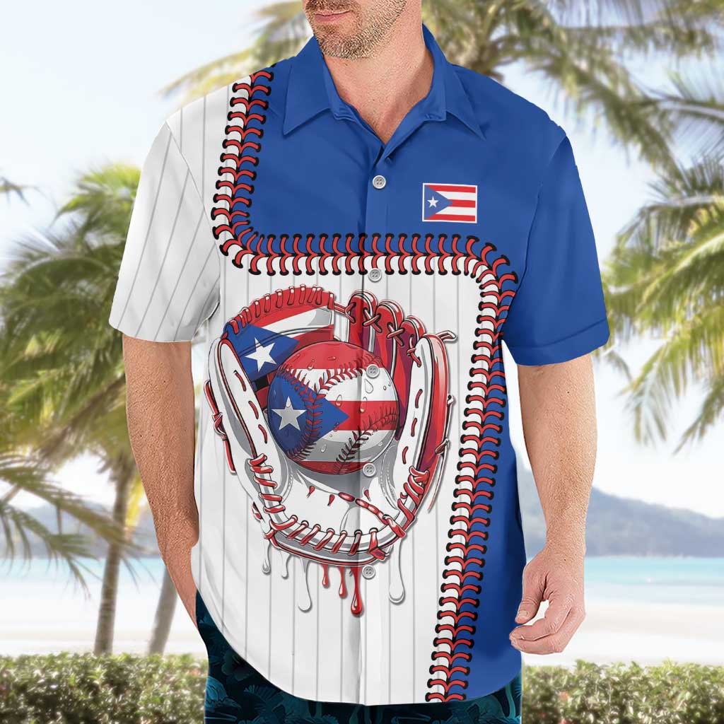 Custom Dripping Baseball Puerto Rico Hawaiian Shirt
