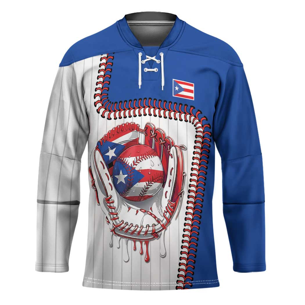 Custom Dripping Baseball Puerto Rico Hockey Jersey