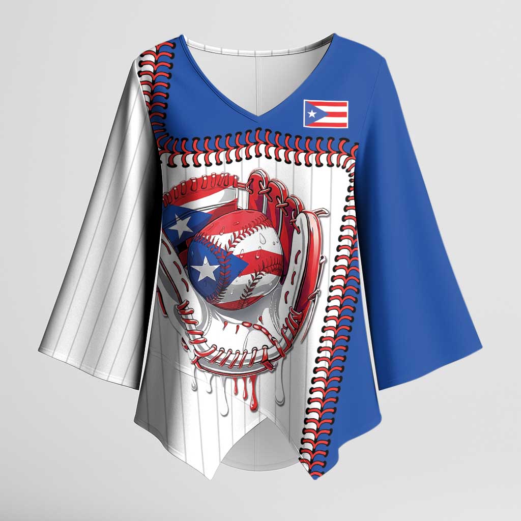 Custom Dripping Baseball Puerto Rico Kimono Sleeve Blouse