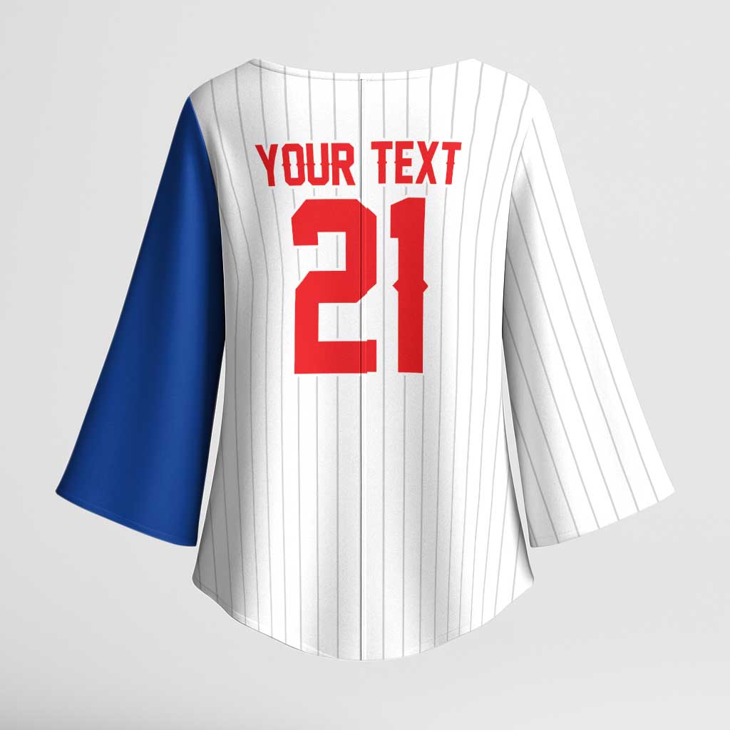 Custom Dripping Baseball Puerto Rico Kimono Sleeve Blouse