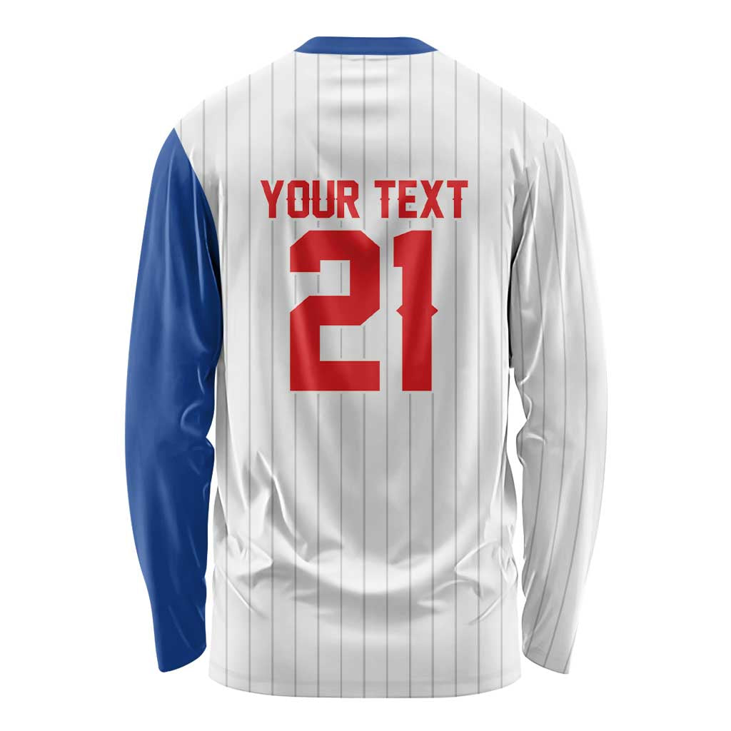Custom Dripping Baseball Puerto Rico Long Sleeve Shirt