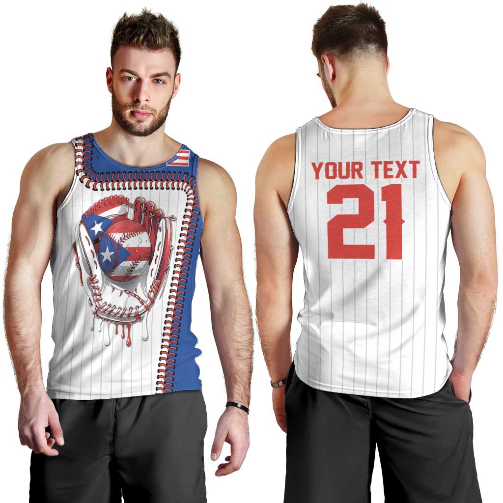 Custom Dripping Baseball Puerto Rico Men Tank Top
