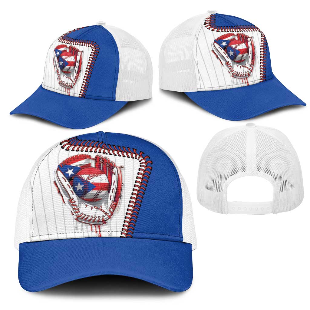 Dripping Baseball Puerto Rico Mesh Trucker Cap