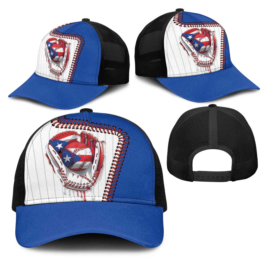Dripping Baseball Puerto Rico Mesh Trucker Cap
