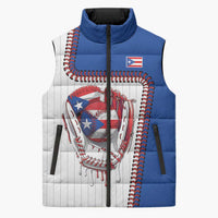 Custom Dripping Baseball Puerto Rico Sleeveless Puffer Jacket