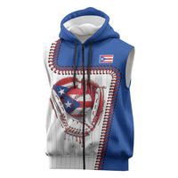 Custom Dripping Baseball Puerto Rico Sleeveless Zip Hoodie