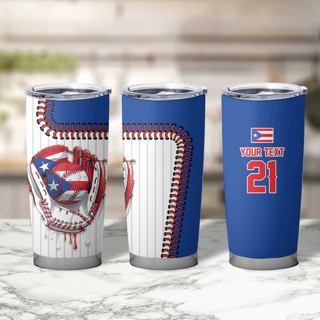 Custom Dripping Baseball Puerto Rico Tumbler Cup