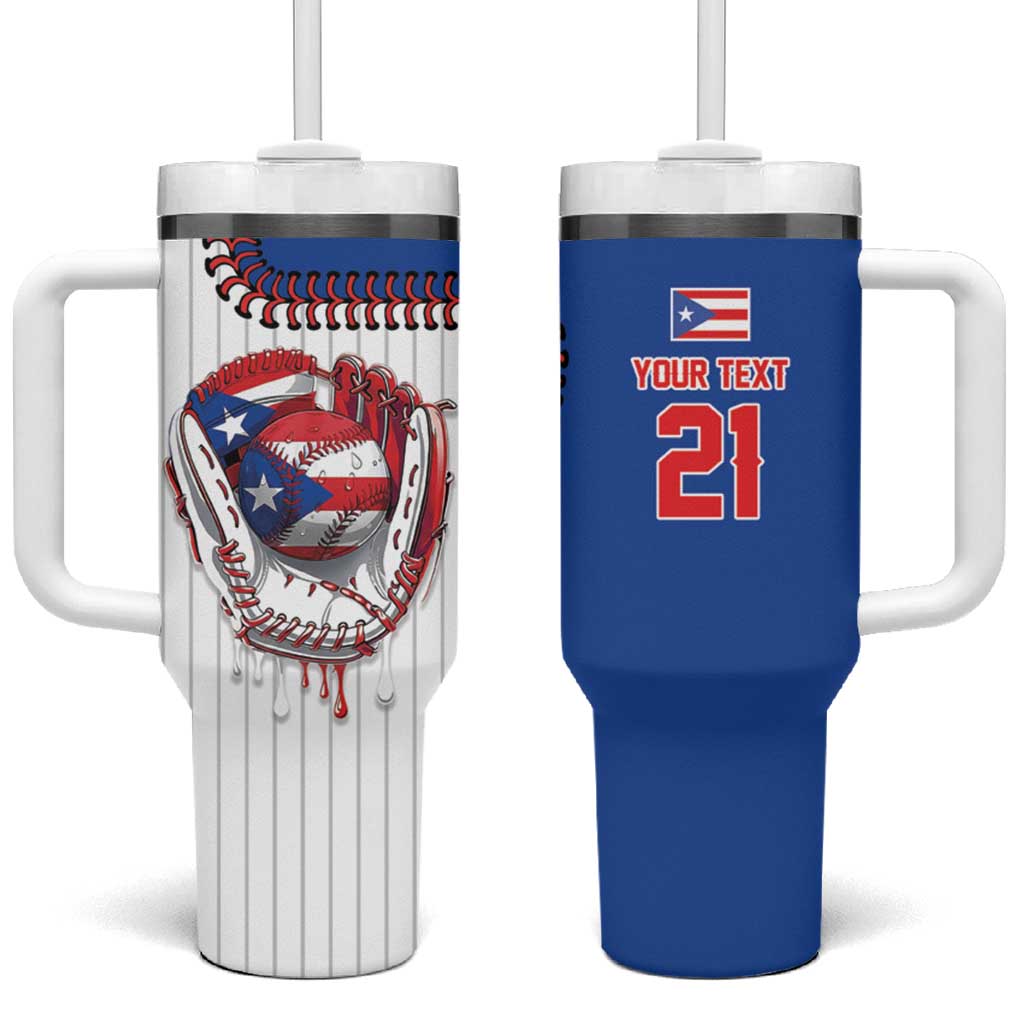 Custom Dripping Baseball Puerto Rico Tumbler With Handle
