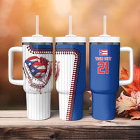 Custom Dripping Baseball Puerto Rico Tumbler With Handle