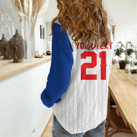 Custom Dripping Baseball Puerto Rico Women Casual Shirt