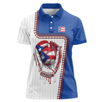Custom Dripping Baseball Puerto Rico Women Polo Shirt
