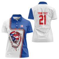 Custom Dripping Baseball Puerto Rico Women Polo Shirt