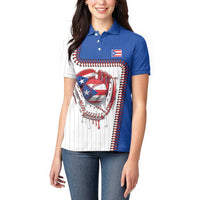 Custom Dripping Baseball Puerto Rico Women Polo Shirt
