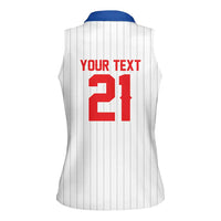 Custom Dripping Baseball Puerto Rico Women Sleeveless Polo Shirt