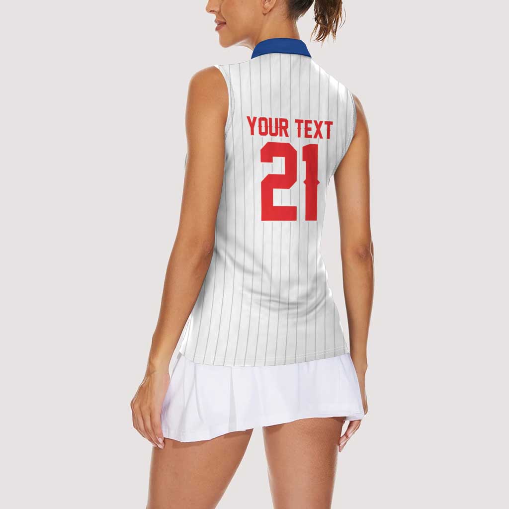 Custom Dripping Baseball Puerto Rico Women Sleeveless Polo Shirt