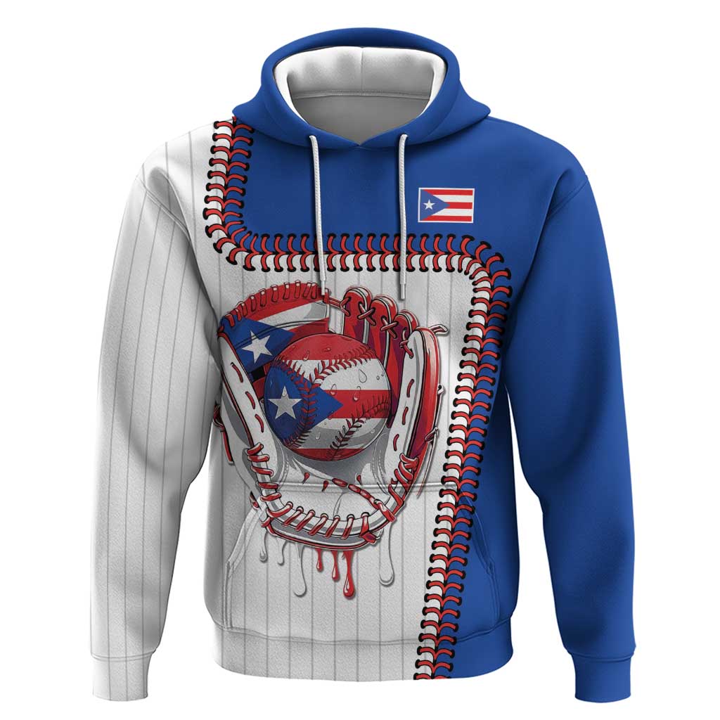Custom Dripping Baseball Puerto Rico Zip Hoodie