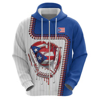 Custom Dripping Baseball Puerto Rico Zip Hoodie