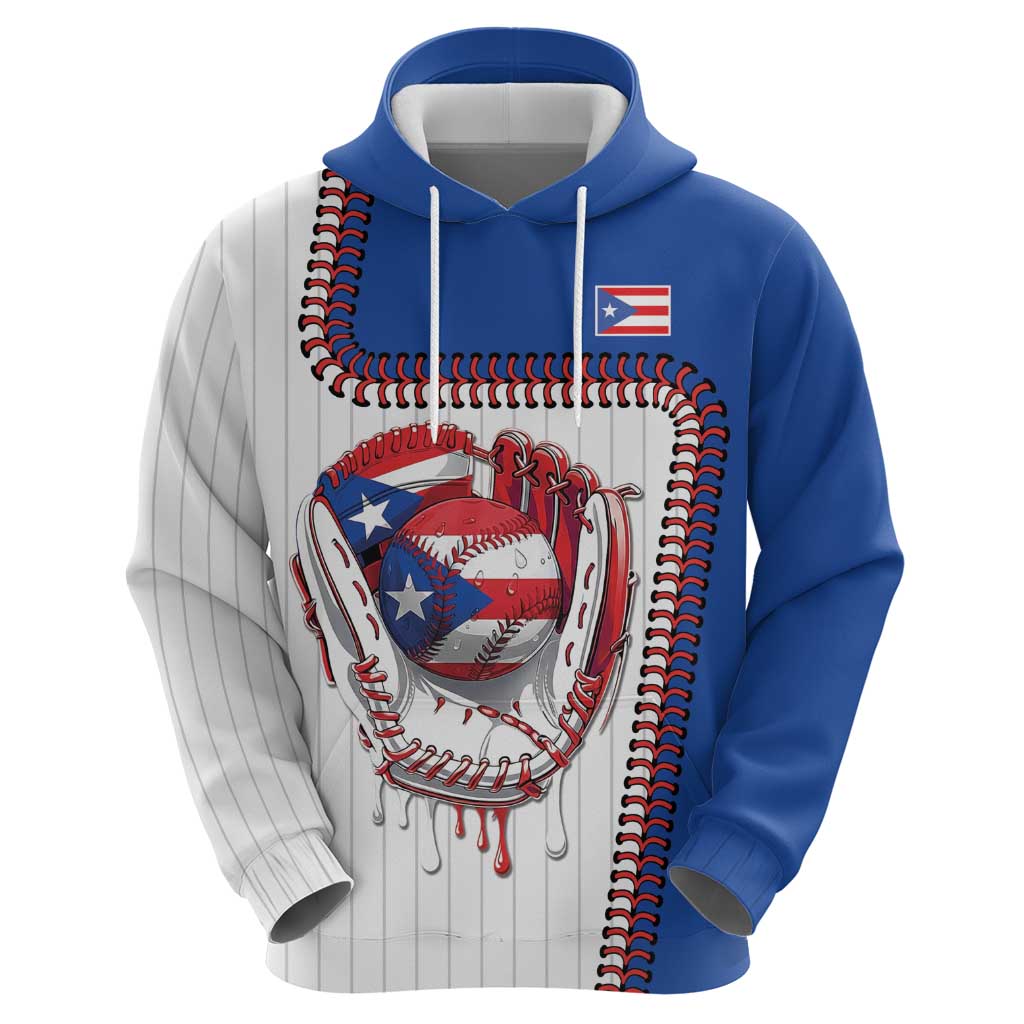 Custom Dripping Baseball Puerto Rico Zip Hoodie