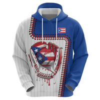 Custom Dripping Baseball Puerto Rico Zip Hoodie