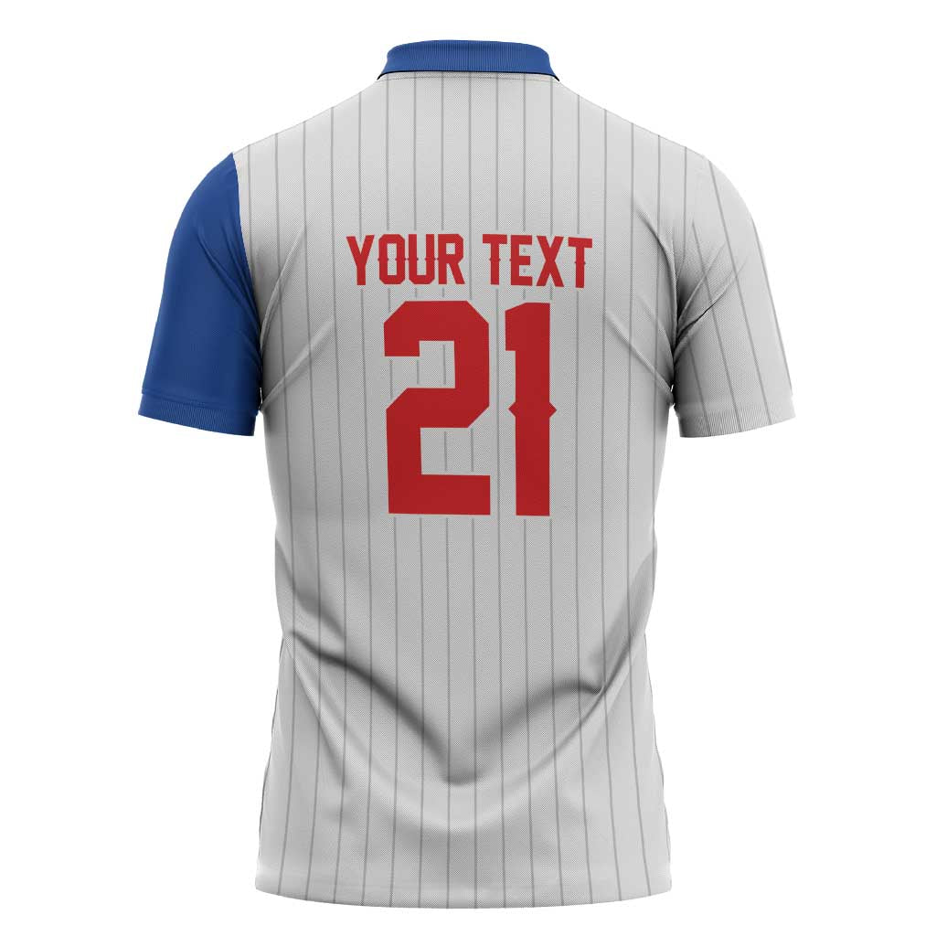 Custom Dripping Baseball Puerto Rico Zipper Polo Shirt