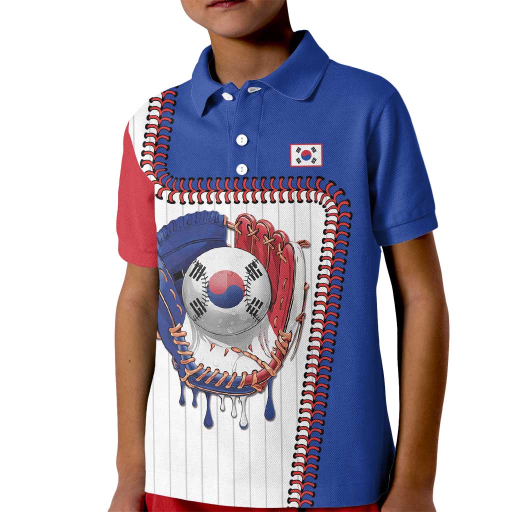 Custom Dripping Baseball South Korea Kid Polo Shirt