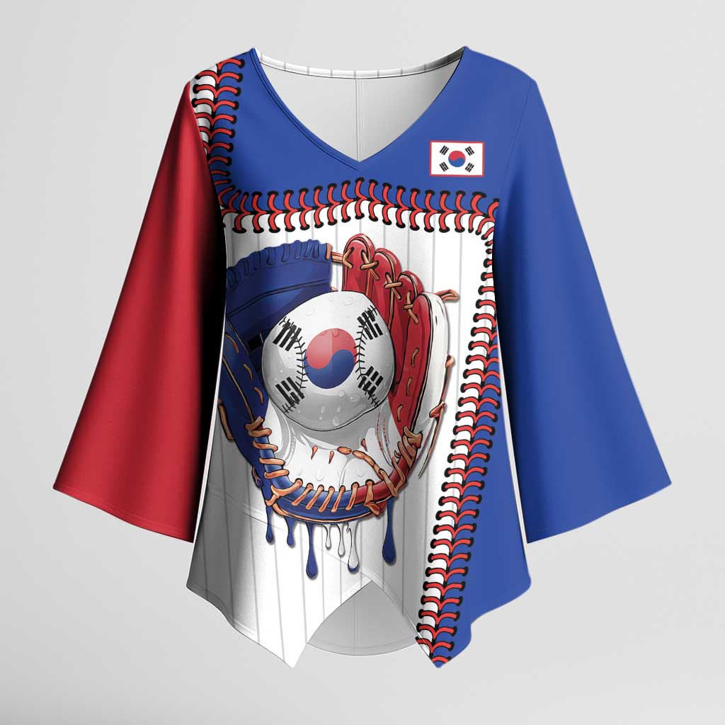 Custom Dripping Baseball South Korea Kimono Sleeve Blouse