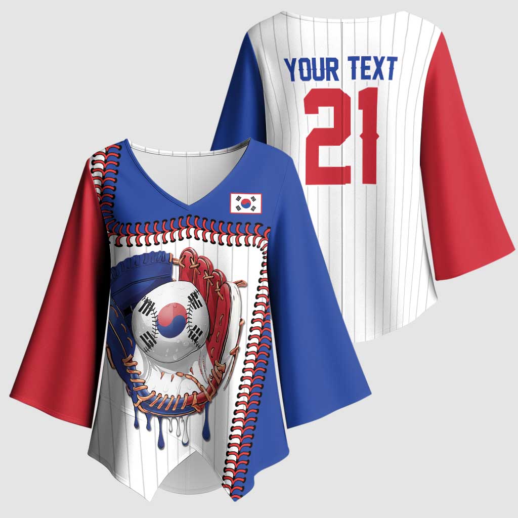 Custom Dripping Baseball South Korea Kimono Sleeve Blouse
