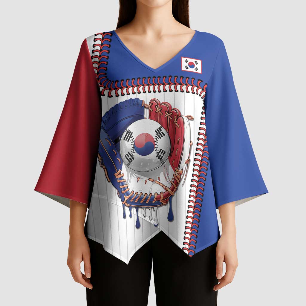 Custom Dripping Baseball South Korea Kimono Sleeve Blouse