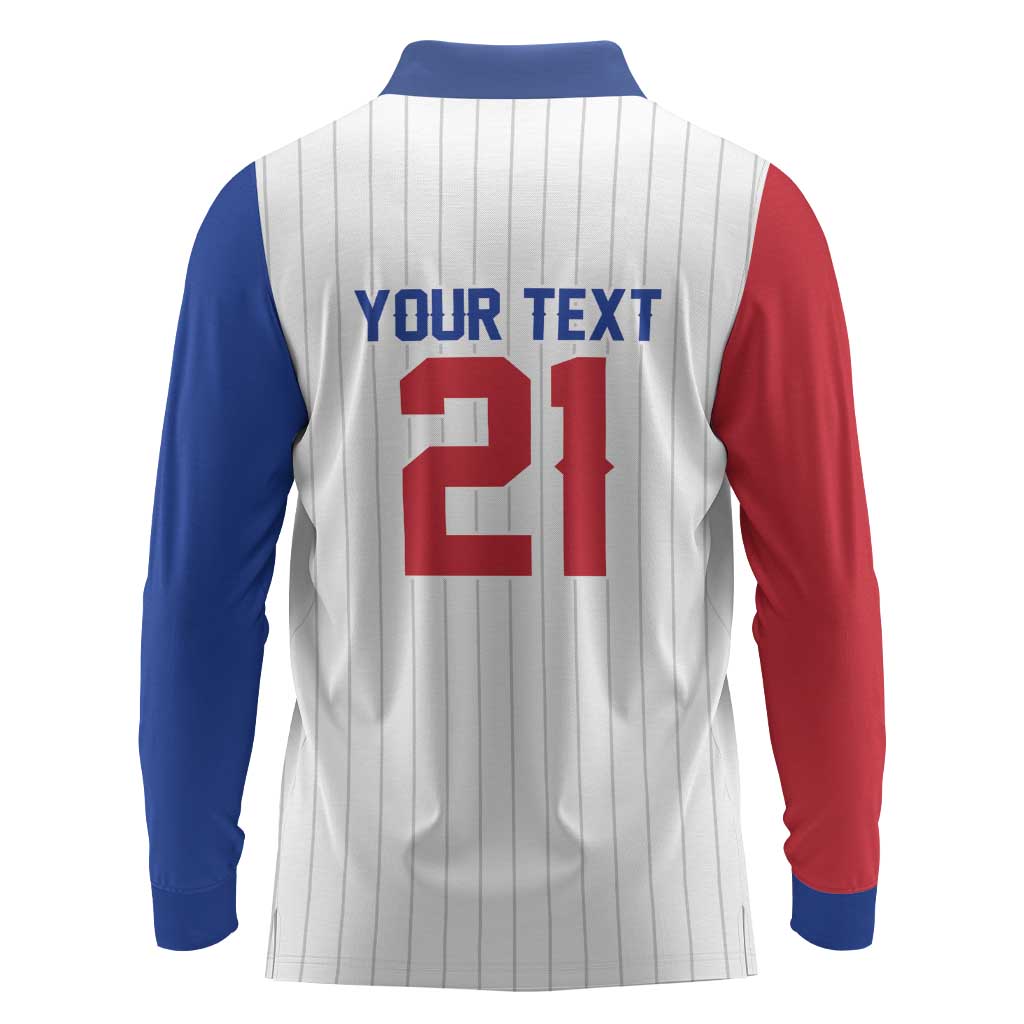 Custom Dripping Baseball South Korea Long Sleeve Polo Shirt
