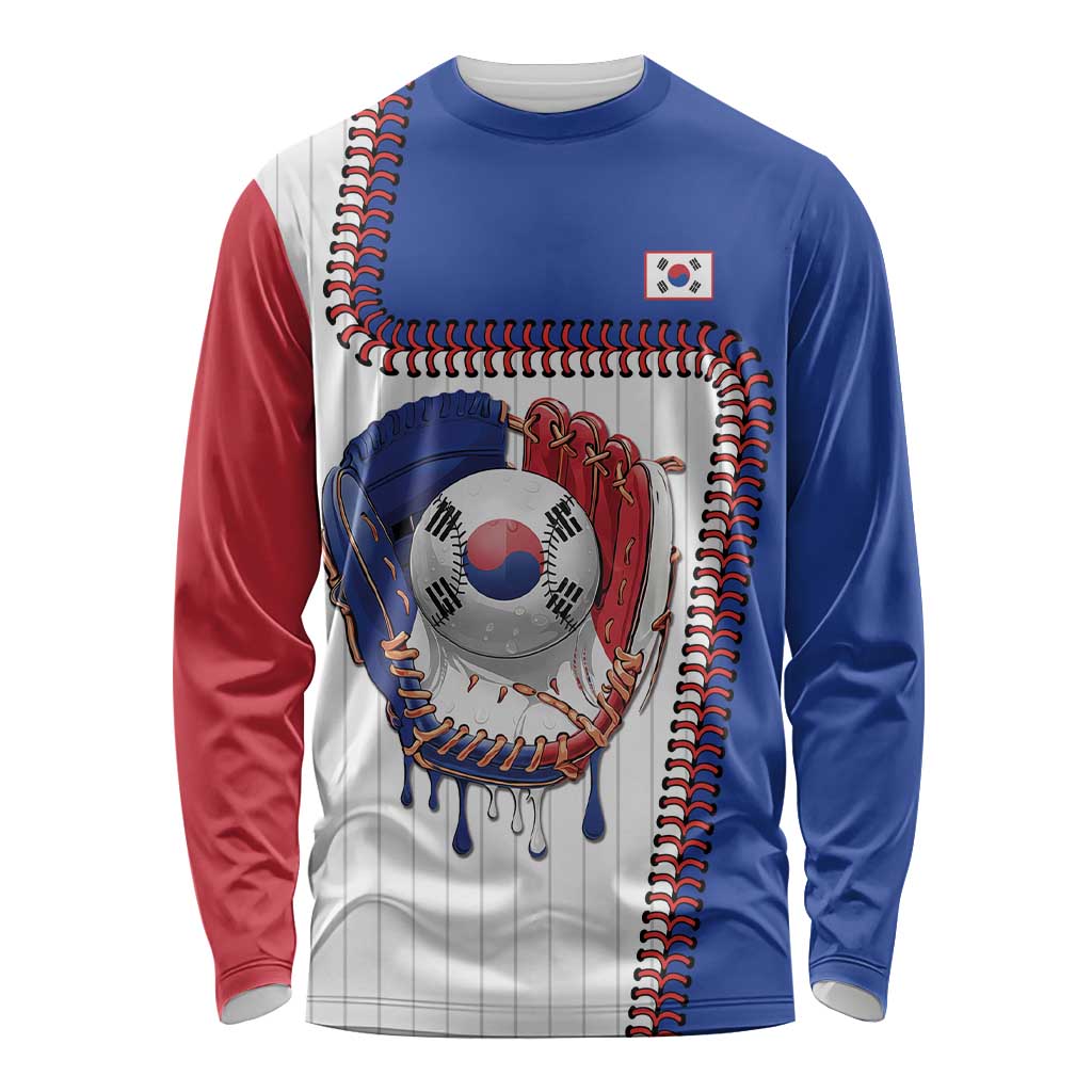 Custom Dripping Baseball South Korea Long Sleeve Shirt