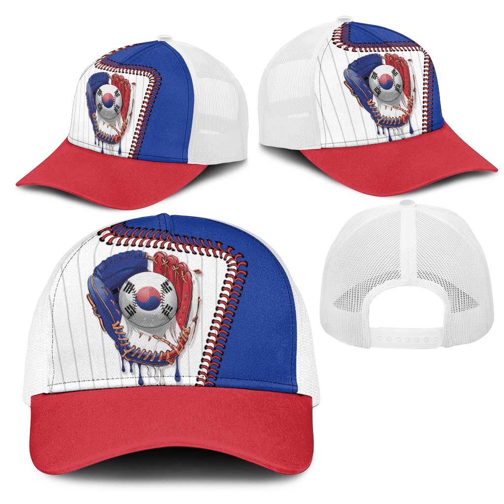 Dripping Baseball South Korea Mesh Trucker Cap