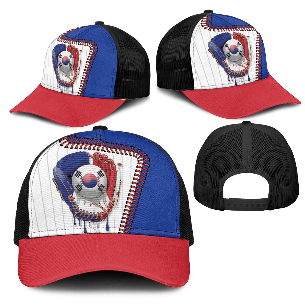 Dripping Baseball South Korea Mesh Trucker Cap