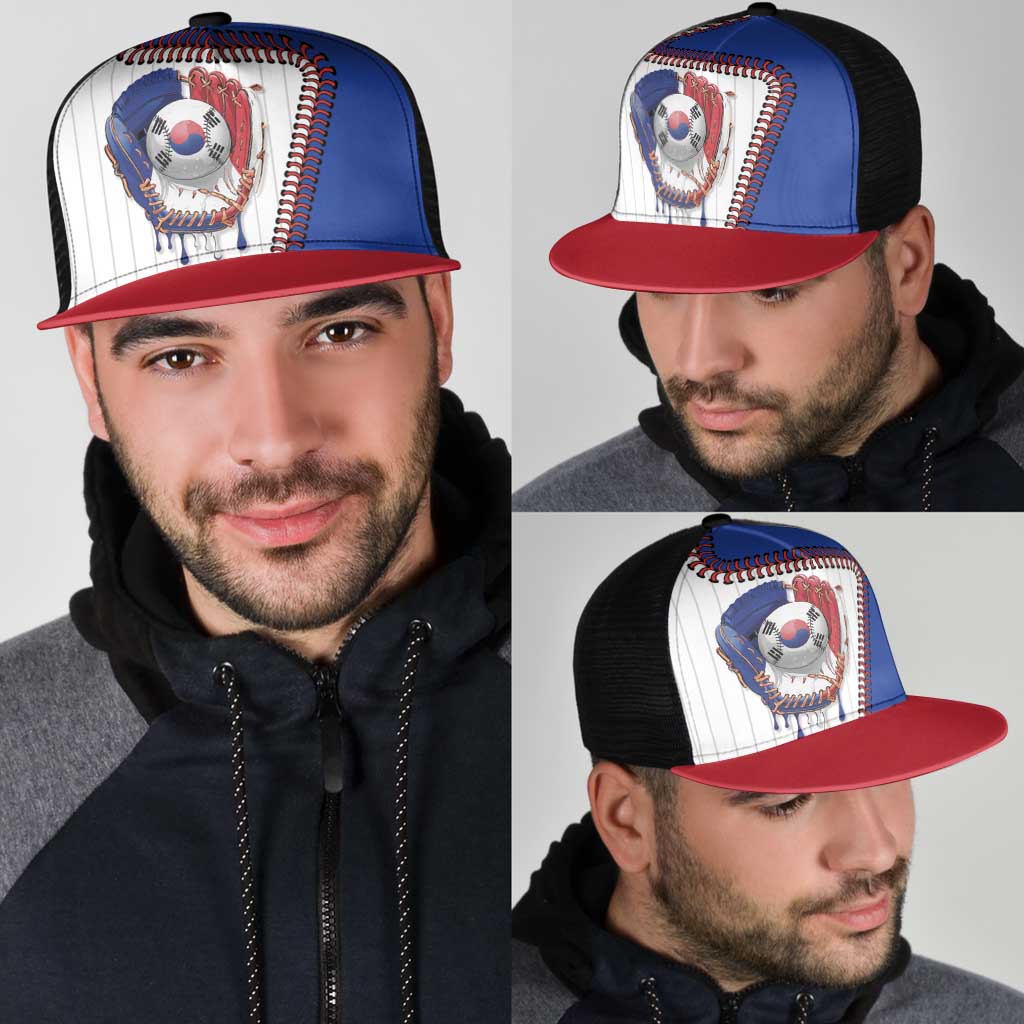 Dripping Baseball South Korea Mesh Trucker Cap