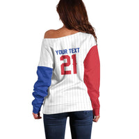 Custom Dripping Baseball South Korea Off Shoulder Sweater