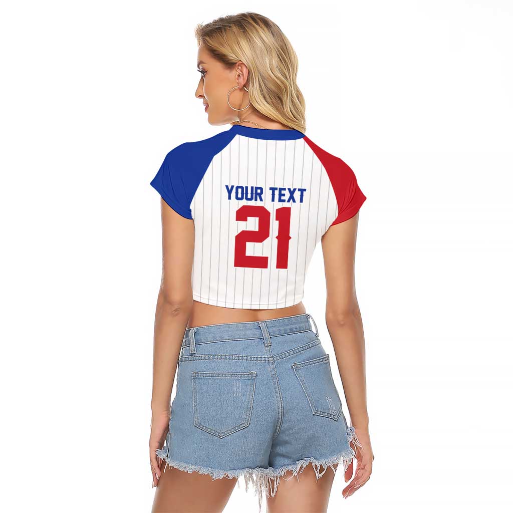 Custom Dripping Baseball South Korea Raglan Cropped T Shirt
