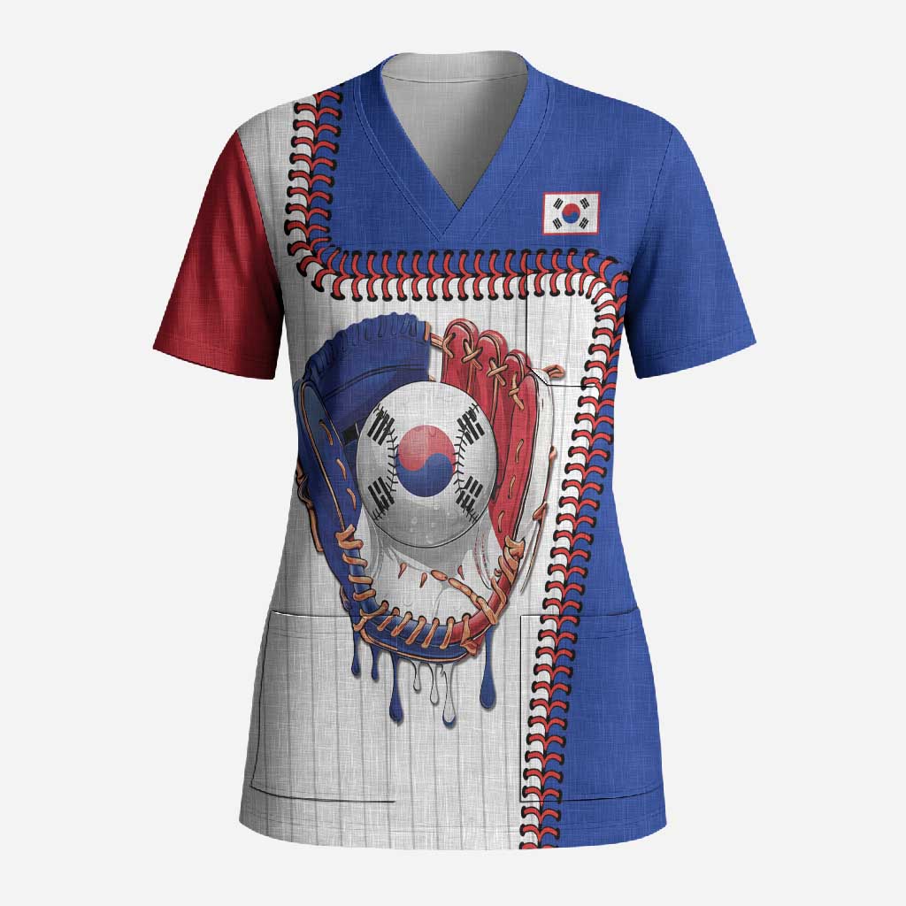 Custom Dripping Baseball South Korea Scrub Top