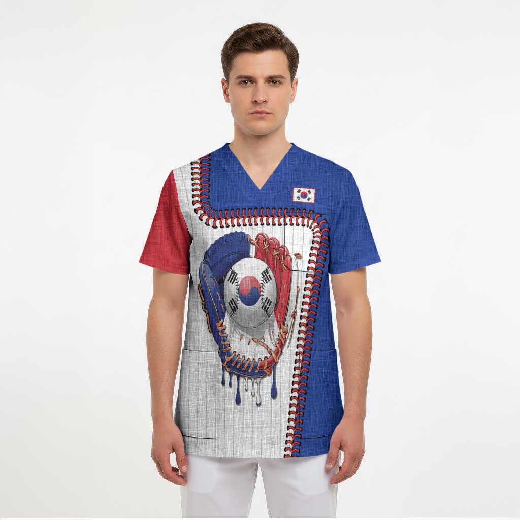 Custom Dripping Baseball South Korea Scrub Top
