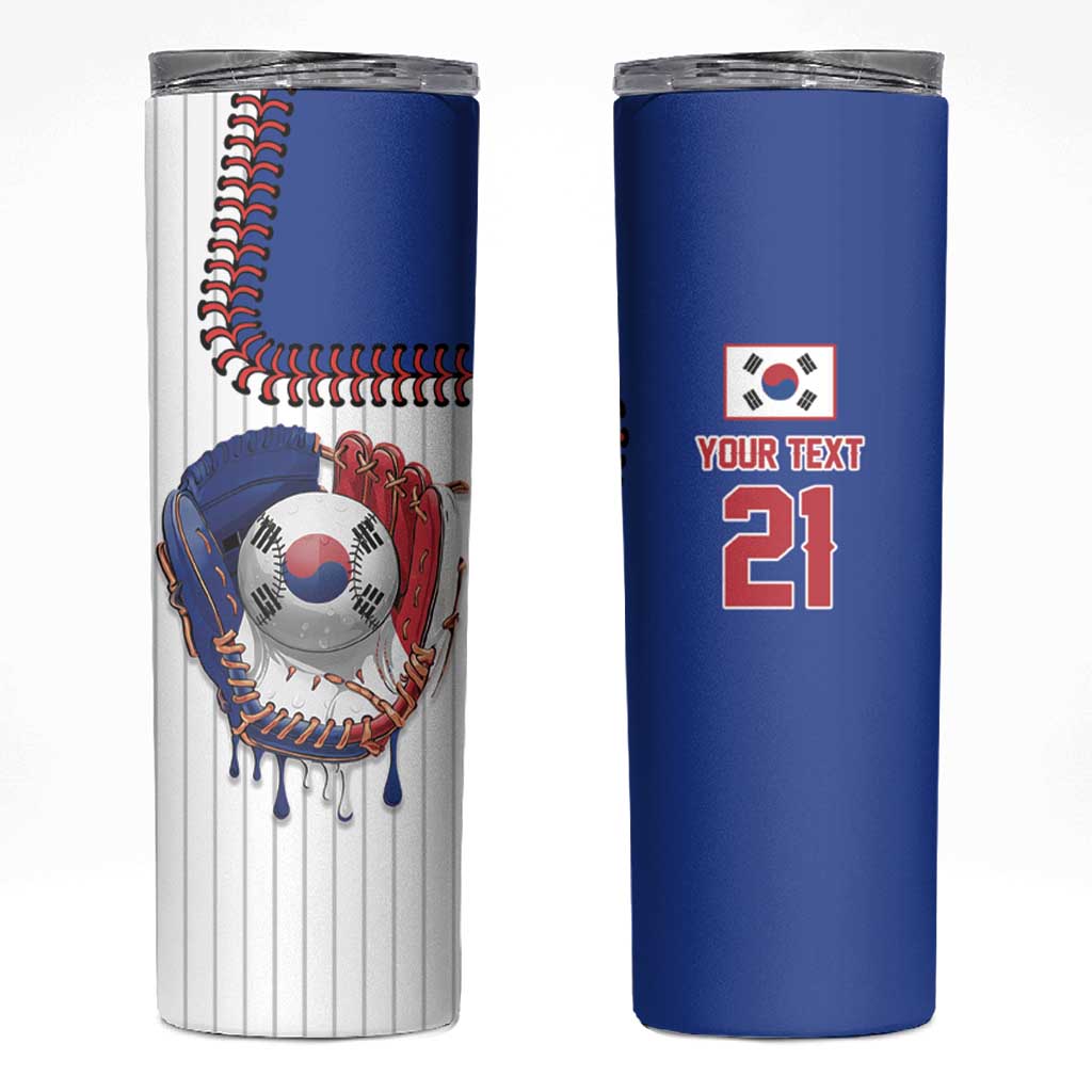 Custom Dripping Baseball South Korea Skinny Tumbler