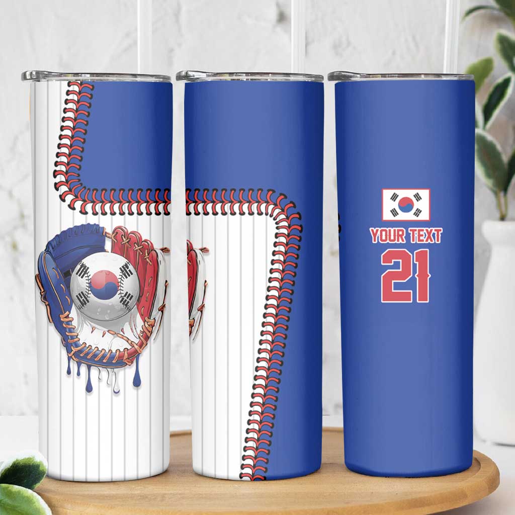 Custom Dripping Baseball South Korea Skinny Tumbler