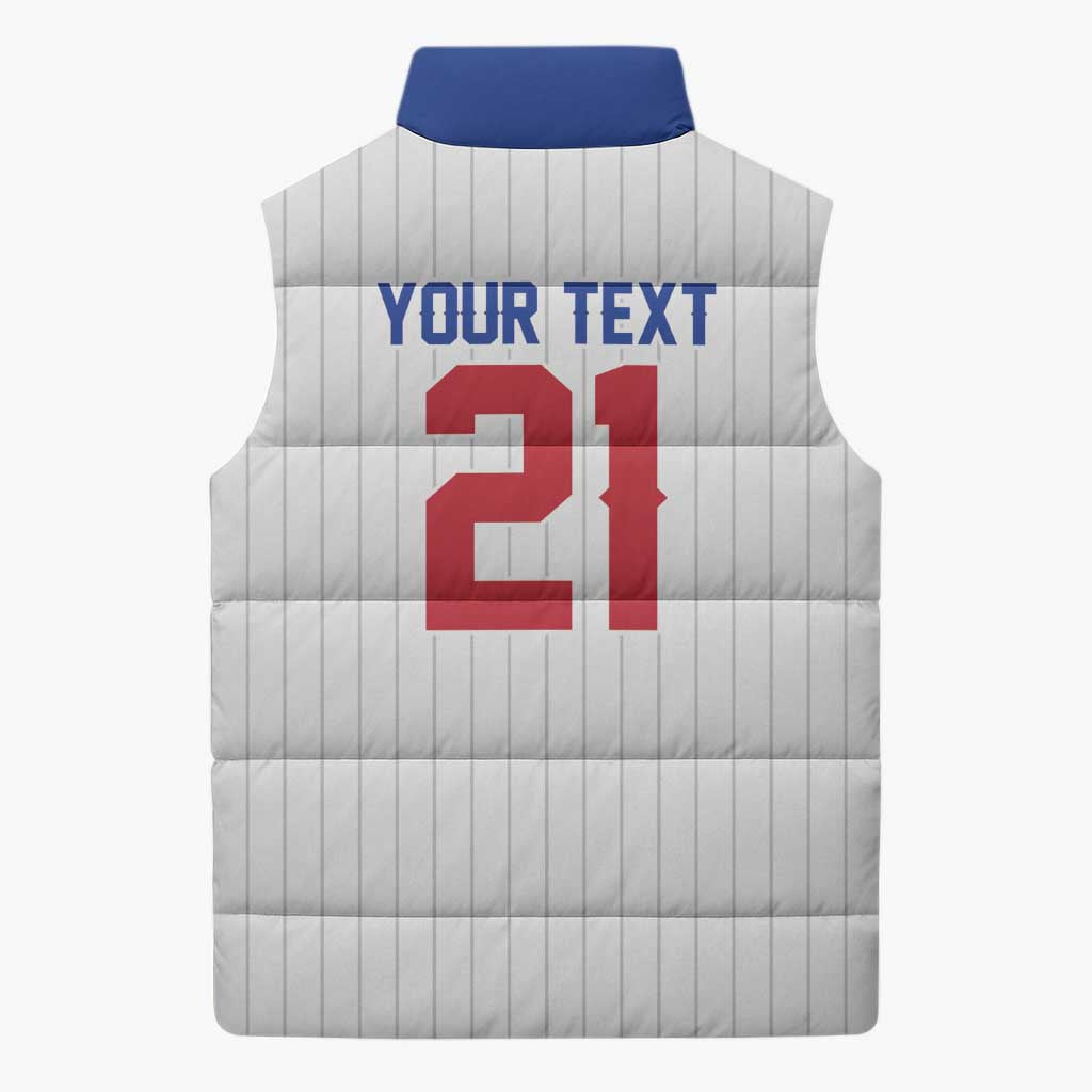 Custom Dripping Baseball South Korea Sleeveless Puffer Jacket