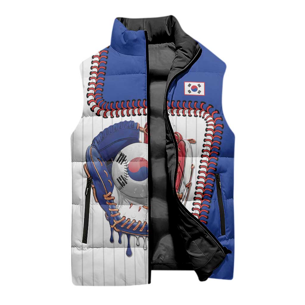 Custom Dripping Baseball South Korea Sleeveless Puffer Jacket