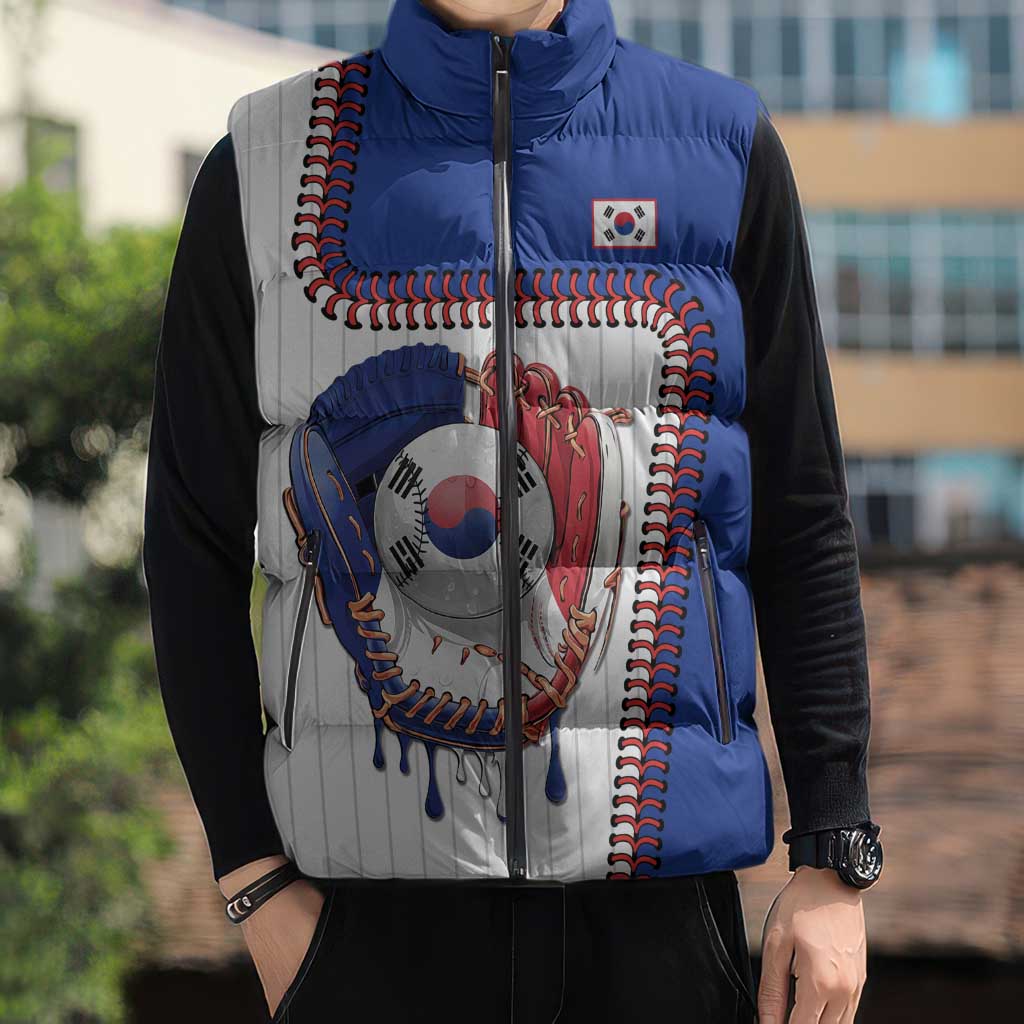 Custom Dripping Baseball South Korea Sleeveless Puffer Jacket