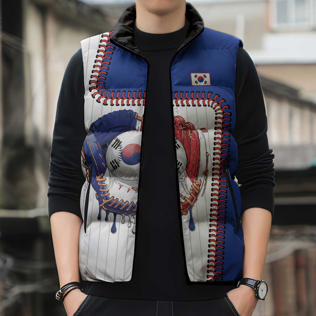 Custom Dripping Baseball South Korea Sleeveless Puffer Jacket
