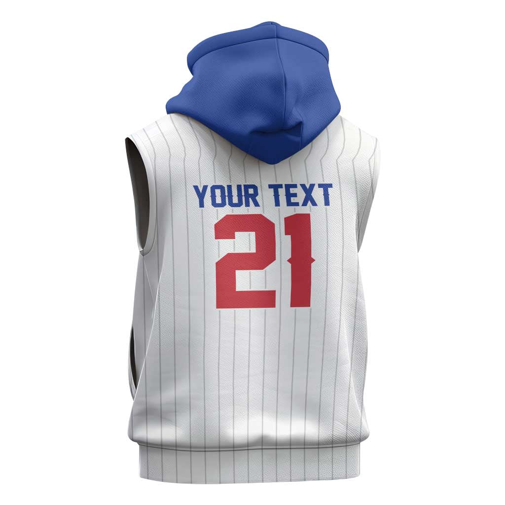 Custom Dripping Baseball South Korea Sleeveless Zip Hoodie