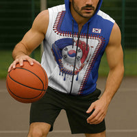 Custom Dripping Baseball South Korea Sleeveless Zip Hoodie