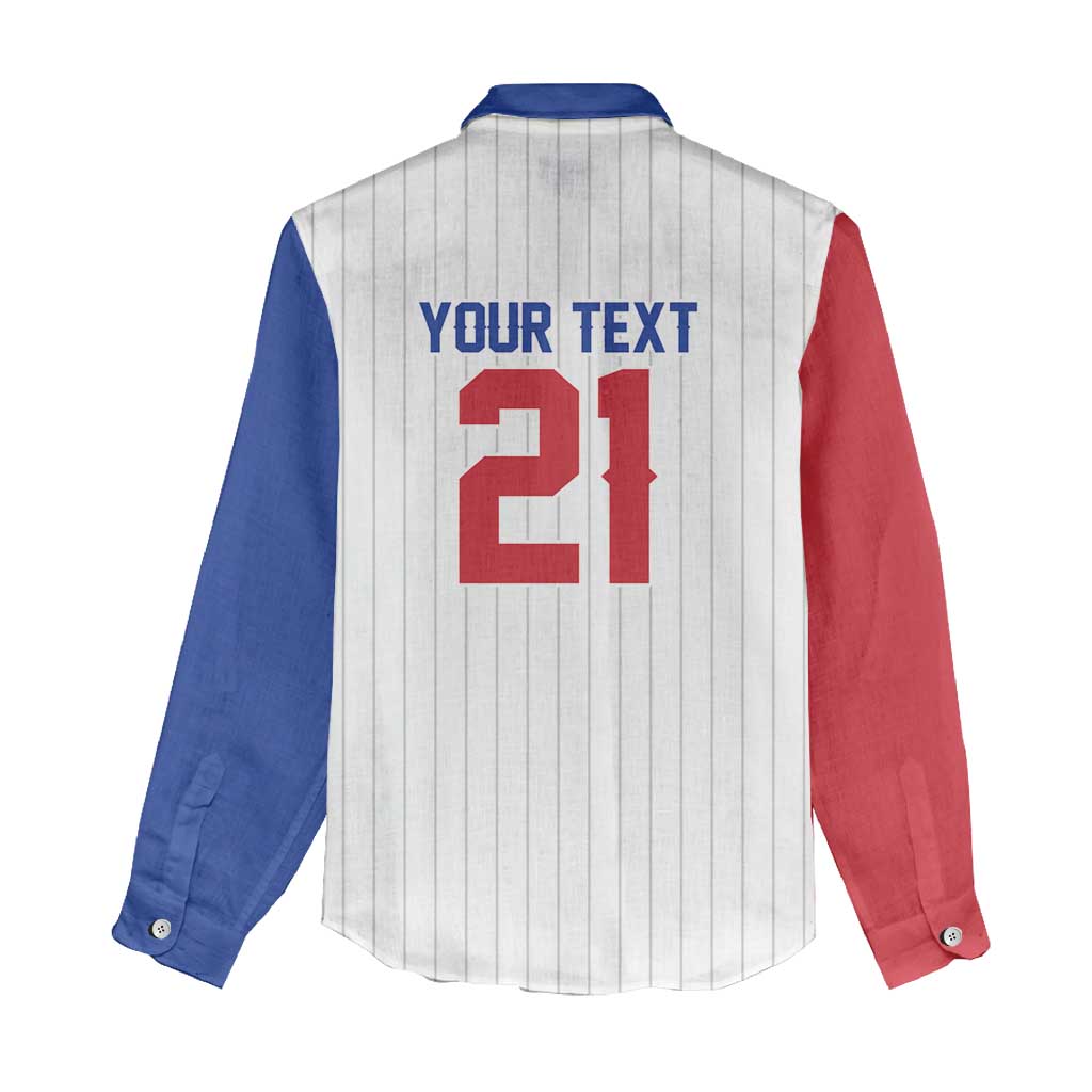 Custom Dripping Baseball South Korea Women Casual Shirt