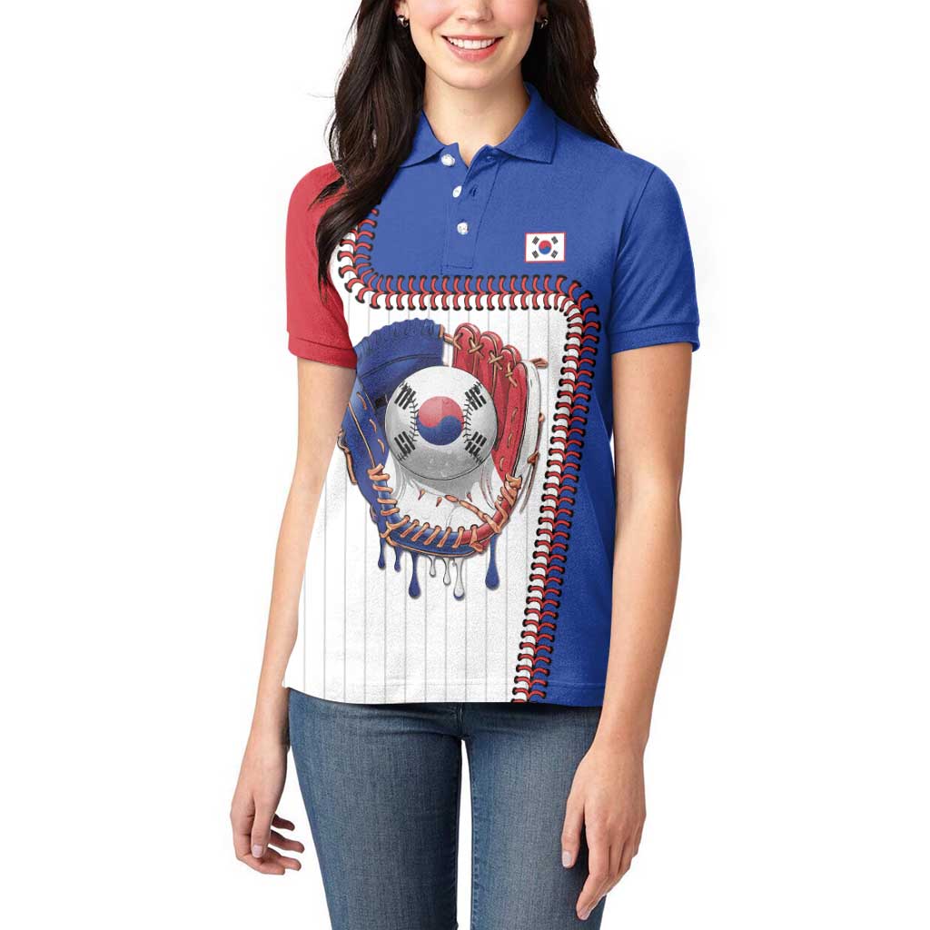 Custom Dripping Baseball South Korea Women Polo Shirt