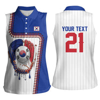 Custom Dripping Baseball South Korea Women Sleeveless Polo Shirt