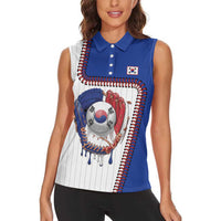 Custom Dripping Baseball South Korea Women Sleeveless Polo Shirt
