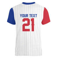 Custom Dripping Baseball South Korea Women V-Neck T-Shirt